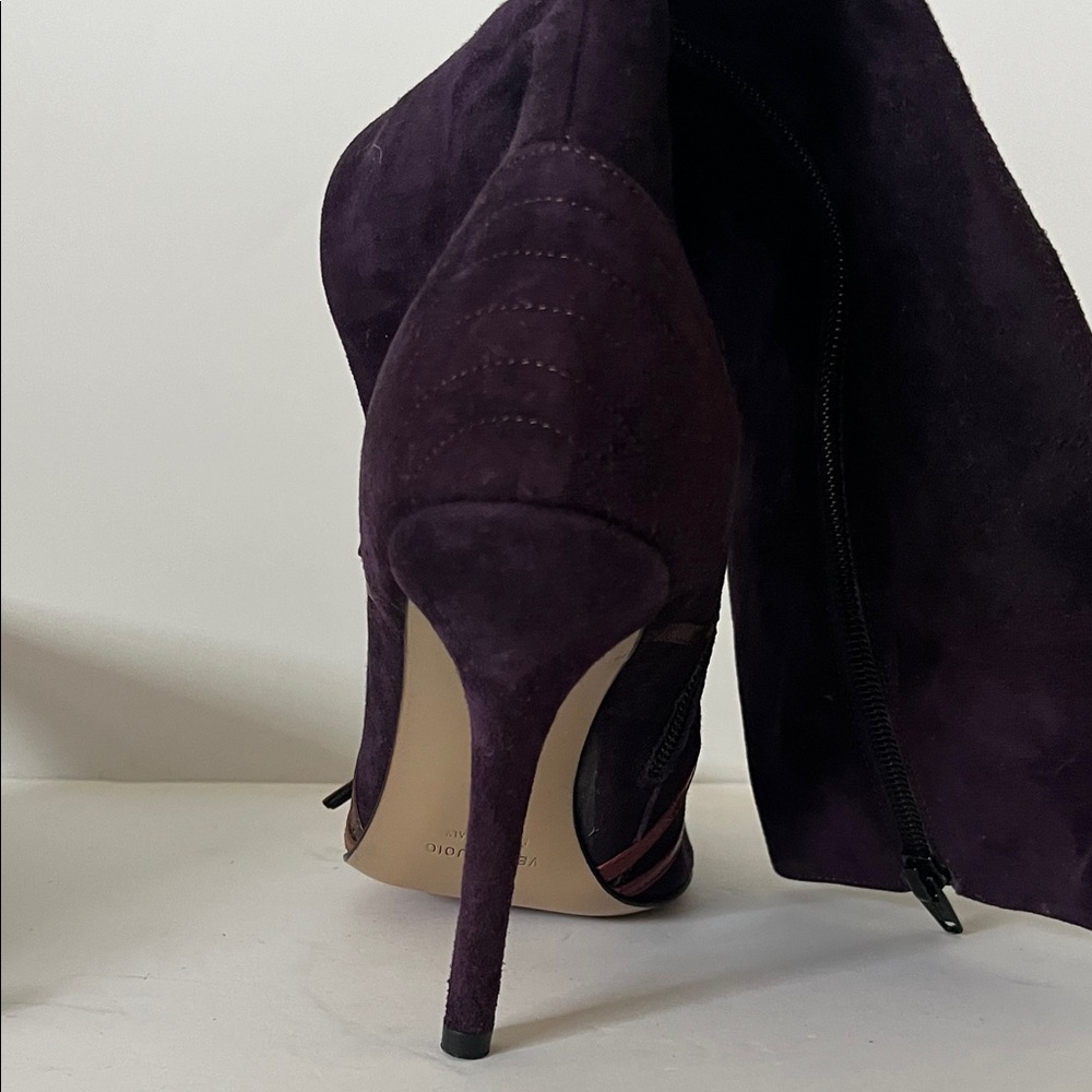 Vero Cuoio Dark Purple Heeled Boots - Picture 7 of 10